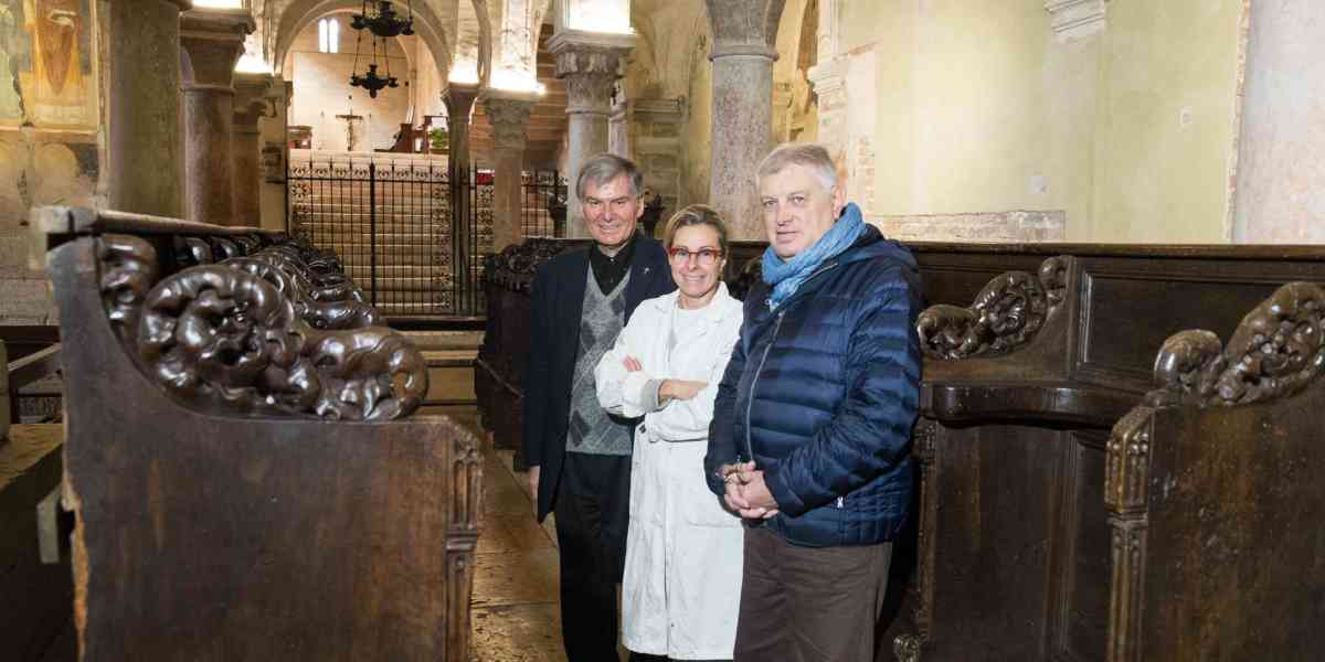 S. Zeno Maggiore. Lavori di restaro nella cripta per il quattrocentesco coro Correr