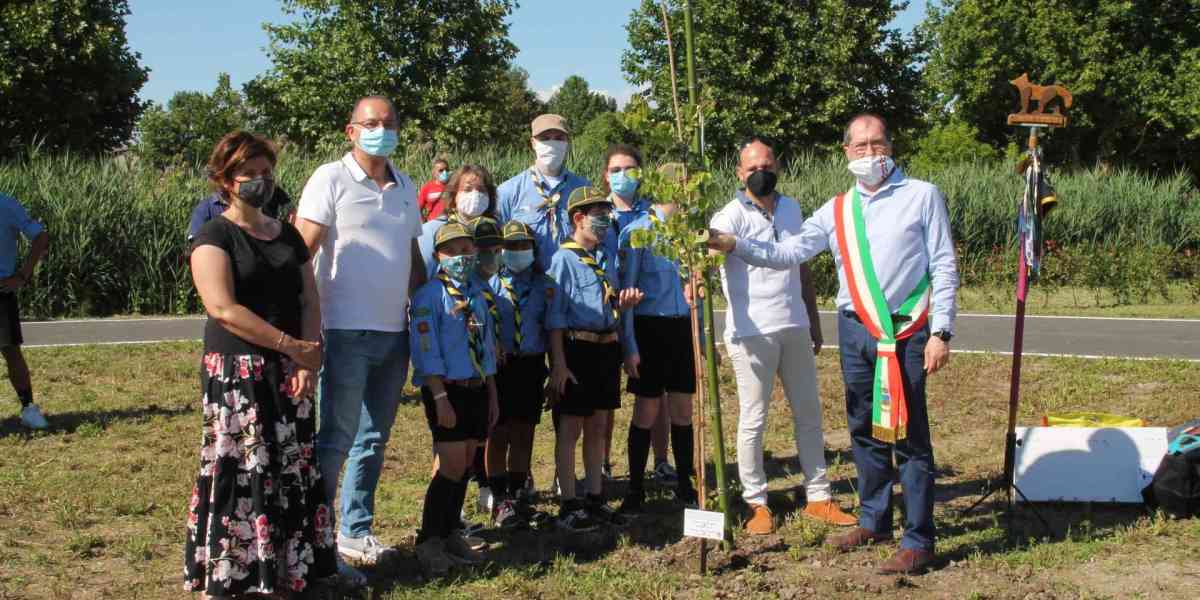 Gli scout fanno festa piantando cinque platani