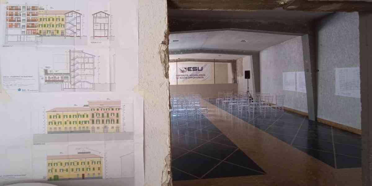 Sopralluogo al cantiere del nuovo studentato Esu in via Mazza