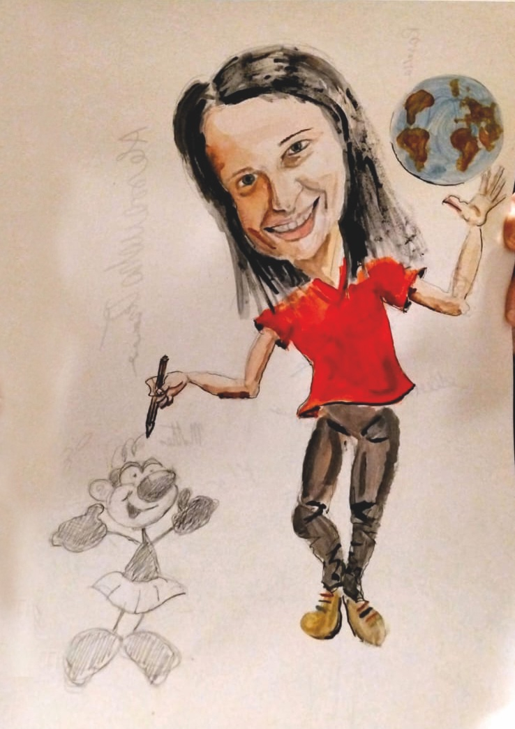 Giulia Lampo in una simpatica caricatura