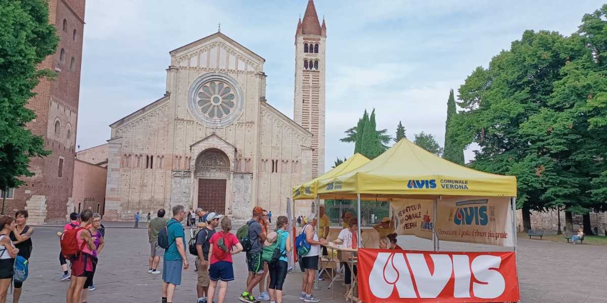 Volontari Avis in cammino fino a Madonna della Corona