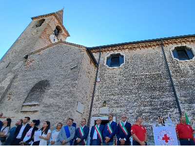 La chiesa di Mazzantica protetta da uno Scudo Blu